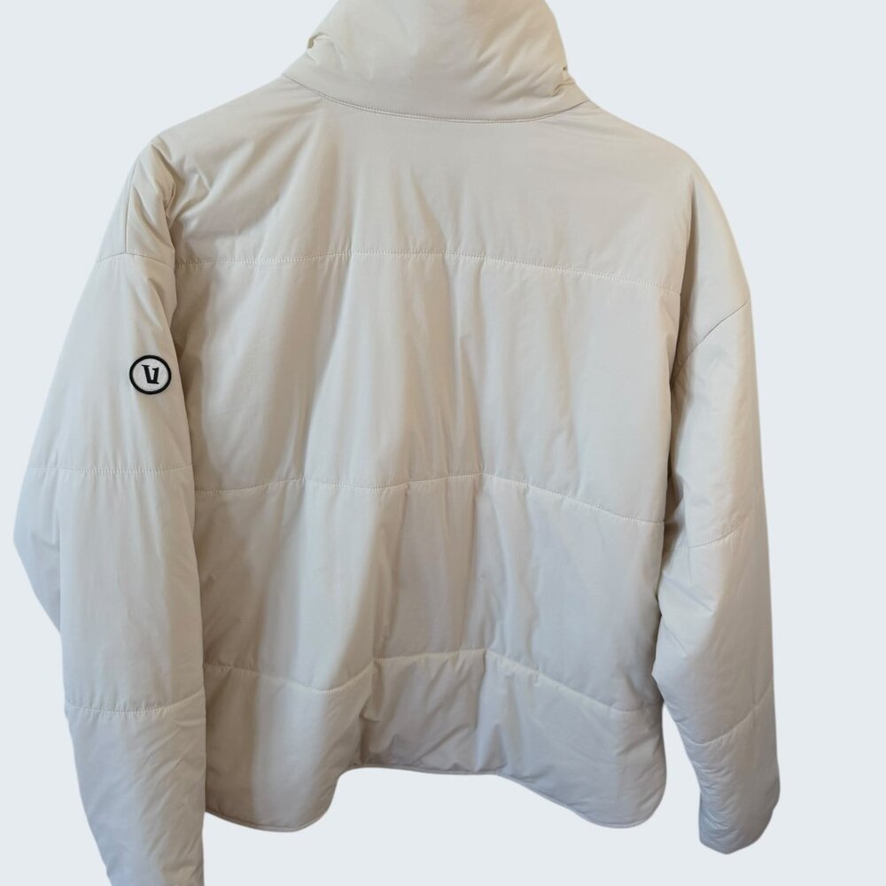 Vuori Jacket L | Cream Lightweight Puffer Jacket | Insulated Athletic Coat | - Picture 2 of 3